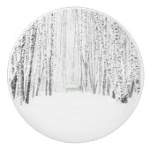 White Kerstmis Keramische Knop (Voorkant)