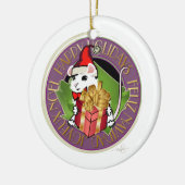 White Kerstmis Mouse Holiday Greep Keramisch Ornament (Links)