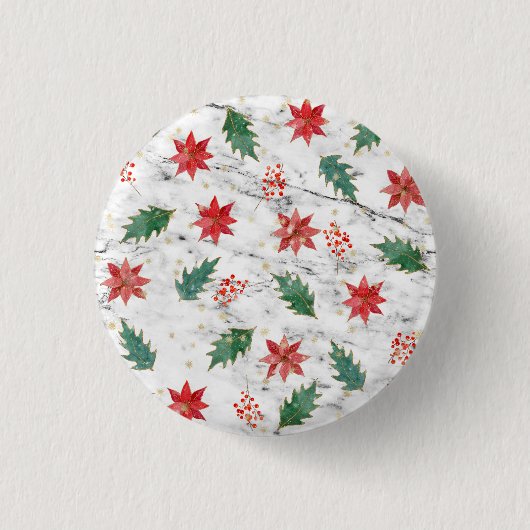 White Kerstmis Nail Art Ronde Button 3,2 Cm (Voorkant)