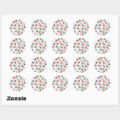 White Kerstmis Nail Art Ronde Sticker (Vel)