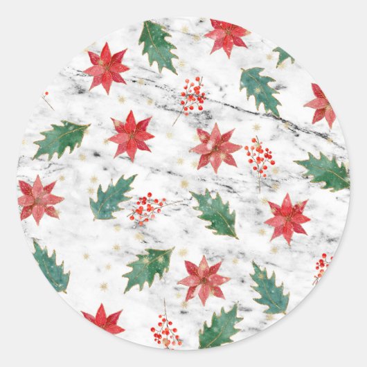 White Kerstmis Nail Art Ronde Sticker (Voorkant)