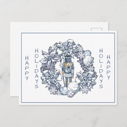 White Kerstmis Nutcracker Wreath Briefkaart (Voorkant / Achterkant)