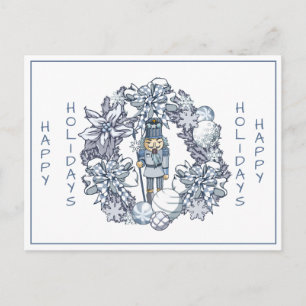 White Kerstmis Nutcracker Wreath Briefkaart