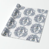 White Kerstmis Nutcracker Wreath Cadeaupapier (Uitgerold)