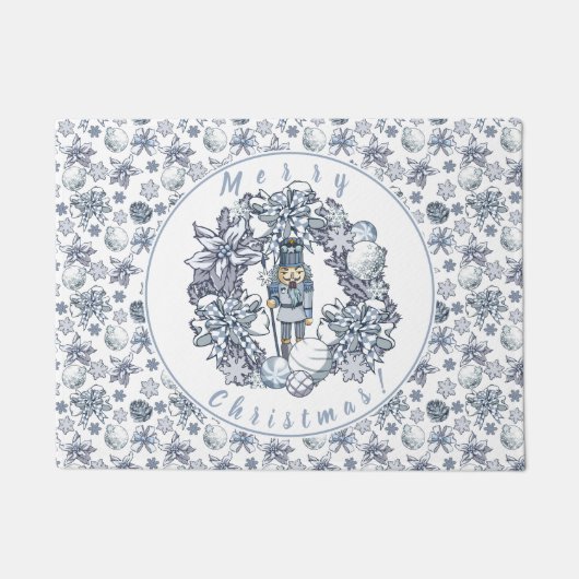 White Kerstmis Nutcracker Wreath Deurmat (Voorkant)