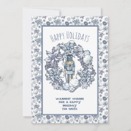 White Kerstmis Nutcracker Wreath Feestdagenkaart