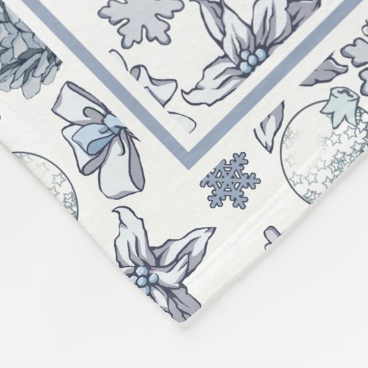 White Kerstmis Nutcracker Wreath Fleece Deken (Hoek)