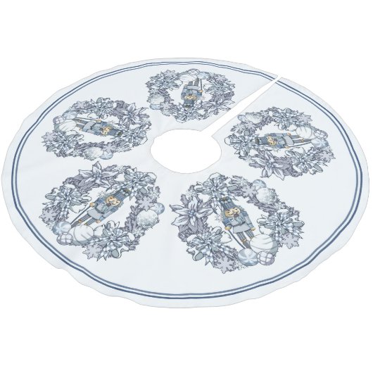 White Kerstmis Nutcracker Wreath Kerstboom Rok (Gekanteld)