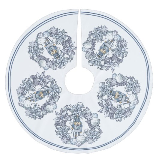 White Kerstmis Nutcracker Wreath Kerstboom Rok (Voorkant)