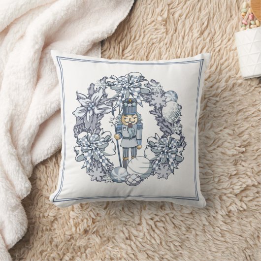 White Kerstmis Nutcracker Wreath Kussen (Deken)
