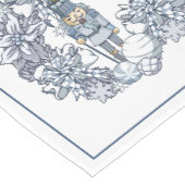 White Kerstmis Nutcracker Wreath Medium Tafelloper (Hoek)