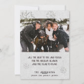 White Kerstmis Rhinestones Tree Elegant Foto Feestdagenkaart (Achterkant)