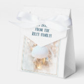 White Kerstmis Seashell Ornament Bedankdoosjes (Voorkant Zijde)