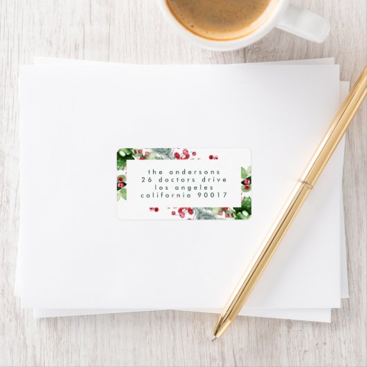 White Kerstmis Simple Holiday-adres Etiket (Insitu)