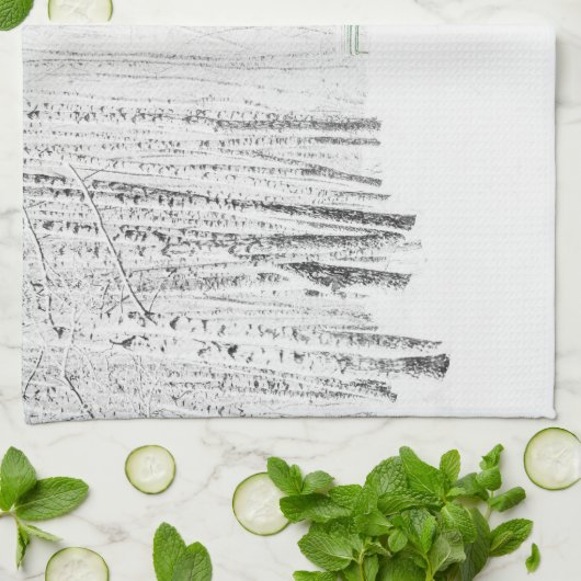 White Kerstmis Theedoek (Gevouwen)