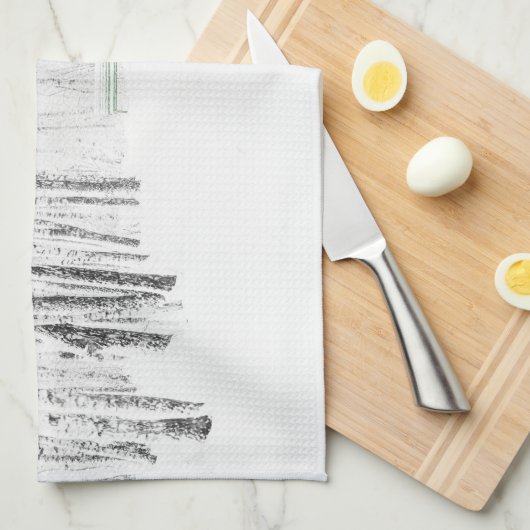 White Kerstmis Theedoek (Quarter Fold)