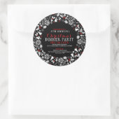 White Kerstmis Wreate Dinner Party nodigt uit Ronde Sticker (Tas)