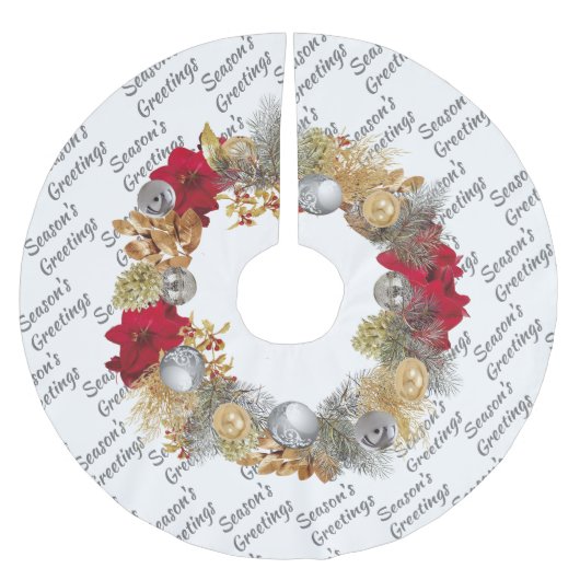 WHITE Kerstmis Wreath Kerstboom Rok (Voorkant)