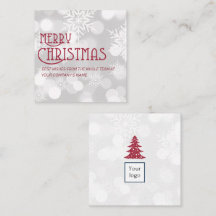 WHITE kerstsneeuwvierkant visitekaartje