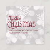WHITE kerstsneeuwvierkant visitekaartje (Voorkant)