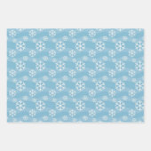 White Kerstsnowflakes Abstract blauw Inpakpapier Vel (Voorkant)