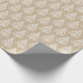 White KerstTree Patroon Cadeaupapier (Hoek)