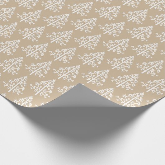 White KerstTree Patroon Cadeaupapier (Hoek)