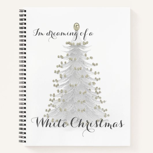 White KerstTree Personal Journal Diary Notitieboek (Voorkant)