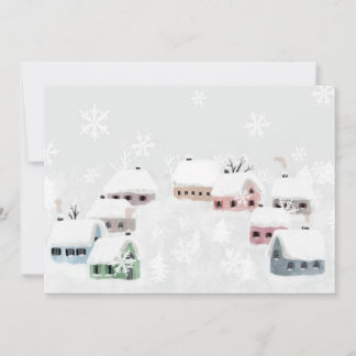 White Kerstwinter Snowy Day Illustratie Feestdagenkaart