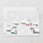 White Kerstwinter Snowy Day Illustratie Mini Feestdagenkaart (Voorkant)