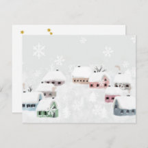 White Kerstwinter Snowy Day Illustratie Mini