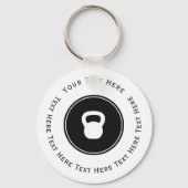White Kettlebell Logo Sleutelhanger (Voorkant)