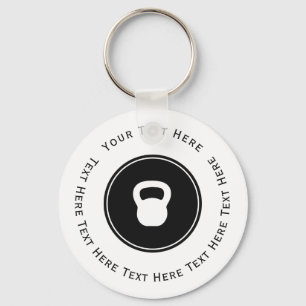White Kettlebell Logo Sleutelhanger