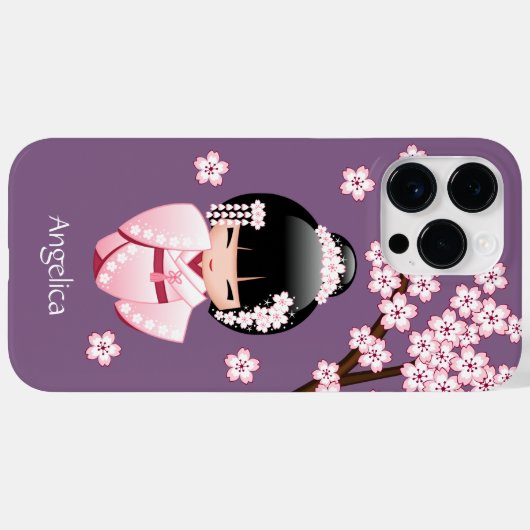 White Kimono Kokeshi Doll - Cute Geisha Girl Case-Mate iPhone Case (Achterkant (horizontaal))