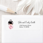 White Kimono Kokeshi Doll - Cute Geisha Girl Etiket (Insitu)