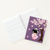 White Kimono Kokeshi Doll - Cute Geisha Girl Notitieboek (Binnen)