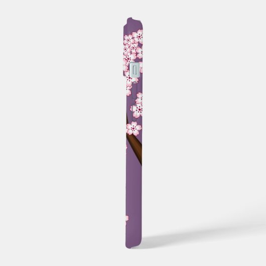 White Kimono Kokeshi Doll Cute Geisha Girl Paars iPhone 15 Case (Linkerkant)