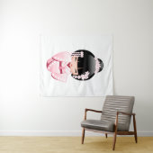 White Kimono Kokeshi Doll - Cute Geisha Girl Wandkleed (In Situ (horizontaal))