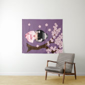 White Kimono Kokeshi Doll - Cute Geisha Girl Wandkleed (In Situ (horizontaal))