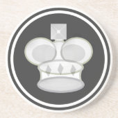 White King Chess Piece Zandsteen Onderzetter (Voorkant)