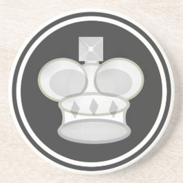 White King Chess Piece Zandsteen Onderzetter