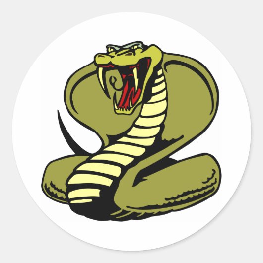 White King Cobra Ronde Sticker (Voorkant)