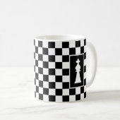 White King op Black & White Chess Coffee Mok (Voorkant rechts)