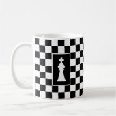 White King op Black & White Chess Coffee Mok (Links)