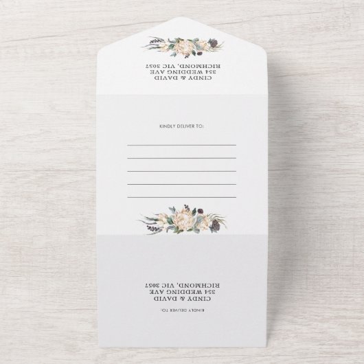White King Protea All in One Wedding Invitation All In One Uitnodiging (Buitenkant)