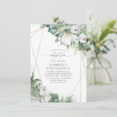 White King Protea en Orchids Tropical Baptisme Kaart (Staand voorkant)