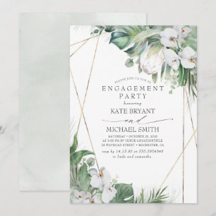 White King Protea Orchids Tropics Engagement Party Kaart