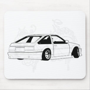 White KIS Levin AE86 Muismat