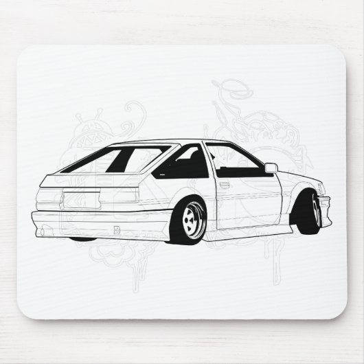 White KIS Levin AE86 Muismat (Voorkant)