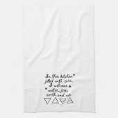 White Kitchen Towel Witch Pagan Incantation Symbol Theedoek (Verticaal)